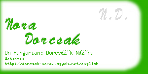 nora dorcsak business card